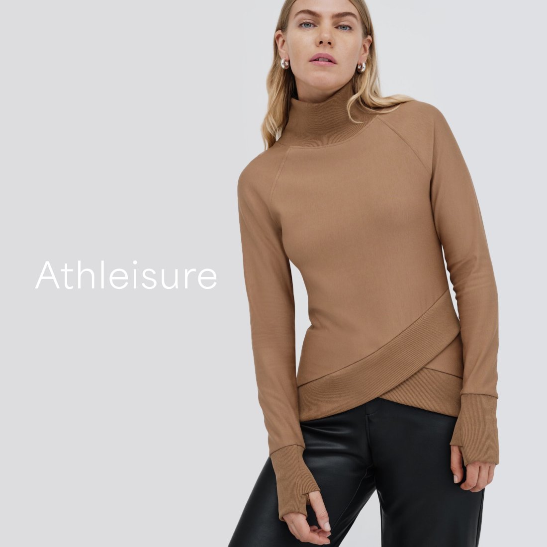 House Of Cb Allegra Asymmetric Pu Leather And Cotton-blend Top in