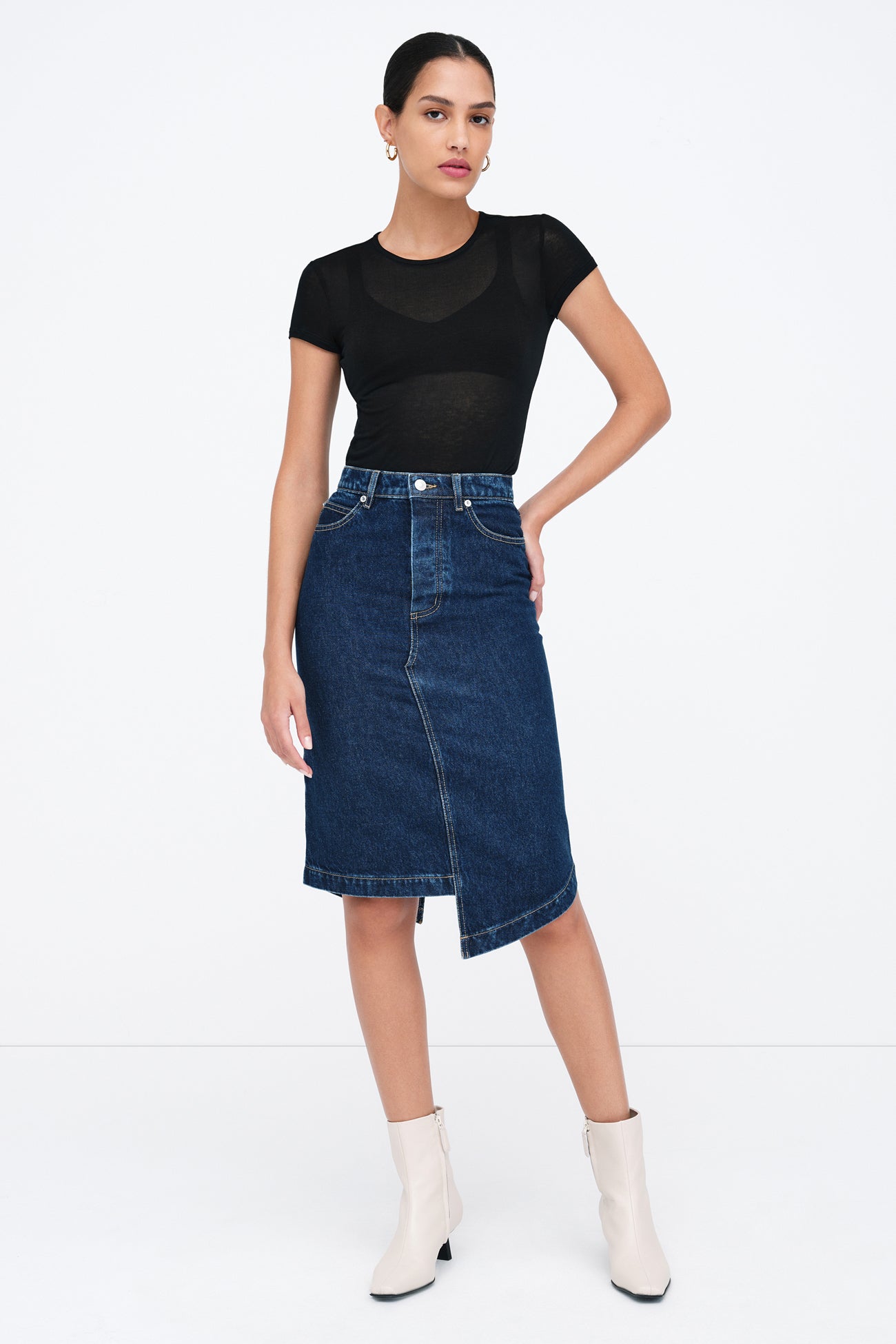 Express high waisted denim skirt best sale