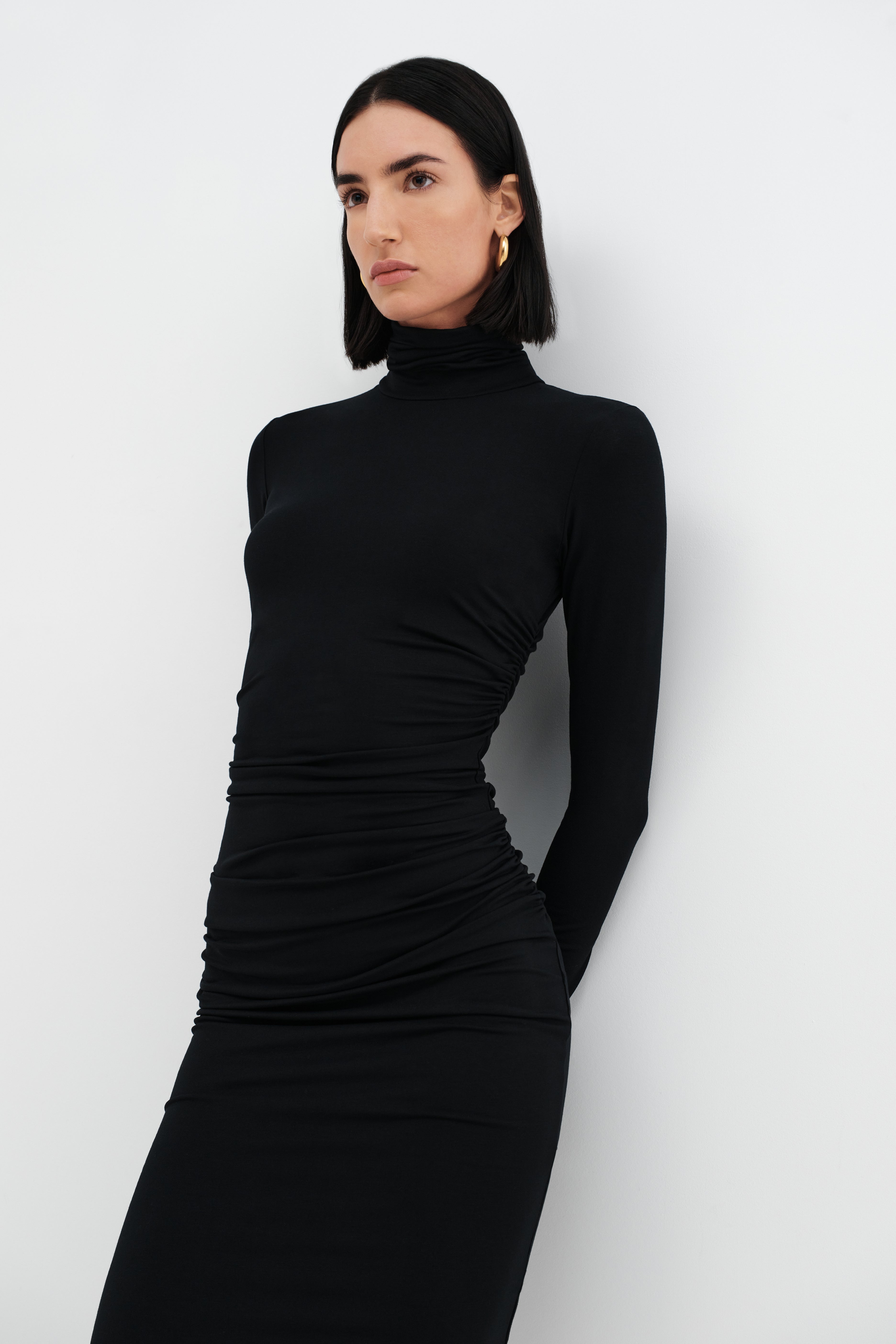 Chic Black Turtleneck Phoebe Dress Marcella