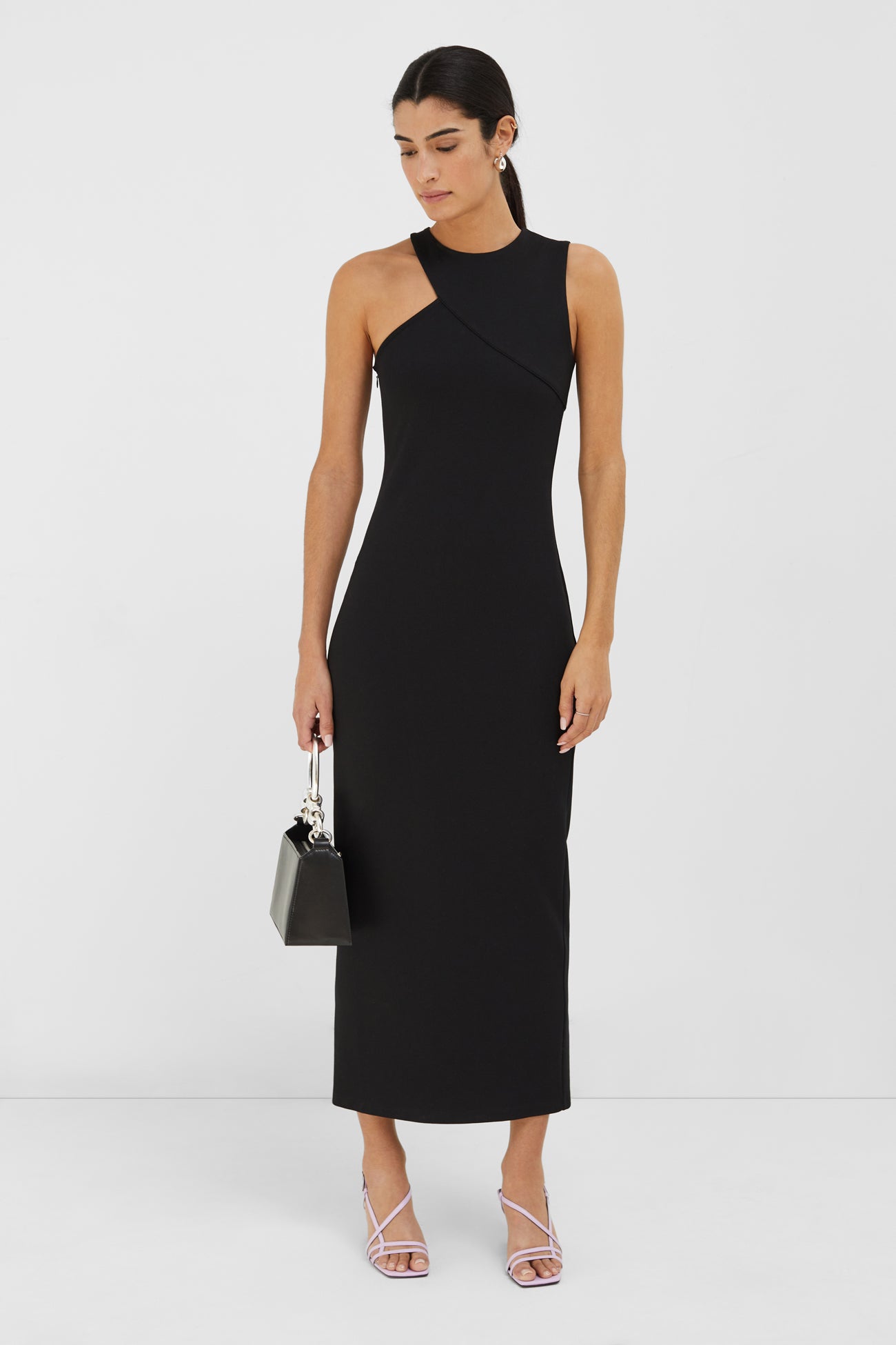 Poplin One Shoulder Sabrina Dress