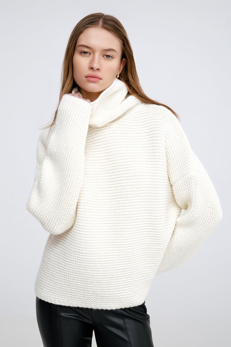 Off white cowl neck sweater best sale