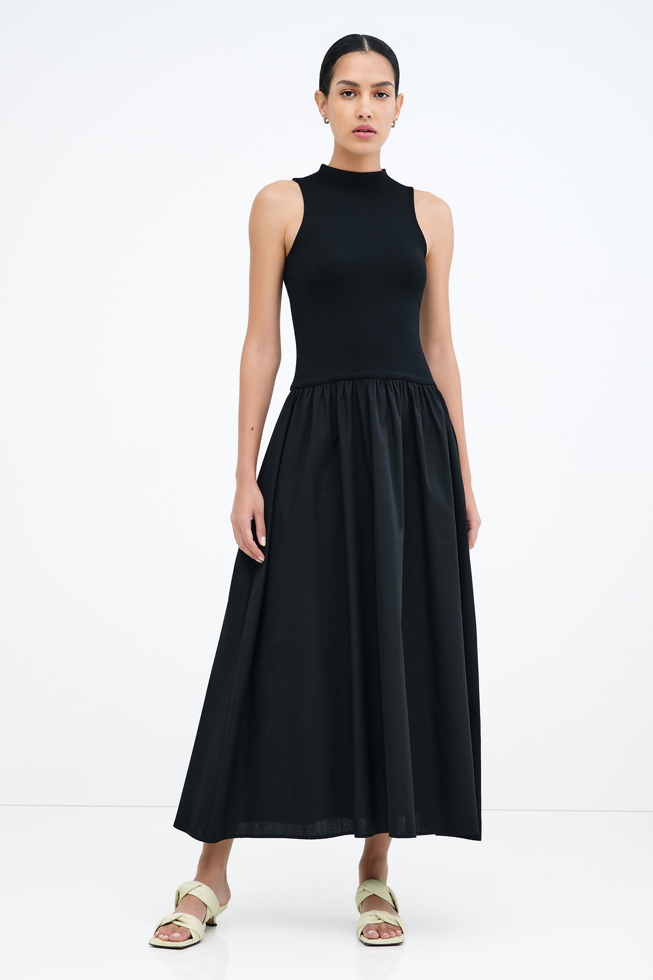 Black Sleeveless Fit and Flare Maxi Dress - Montrose Dress | Marcella