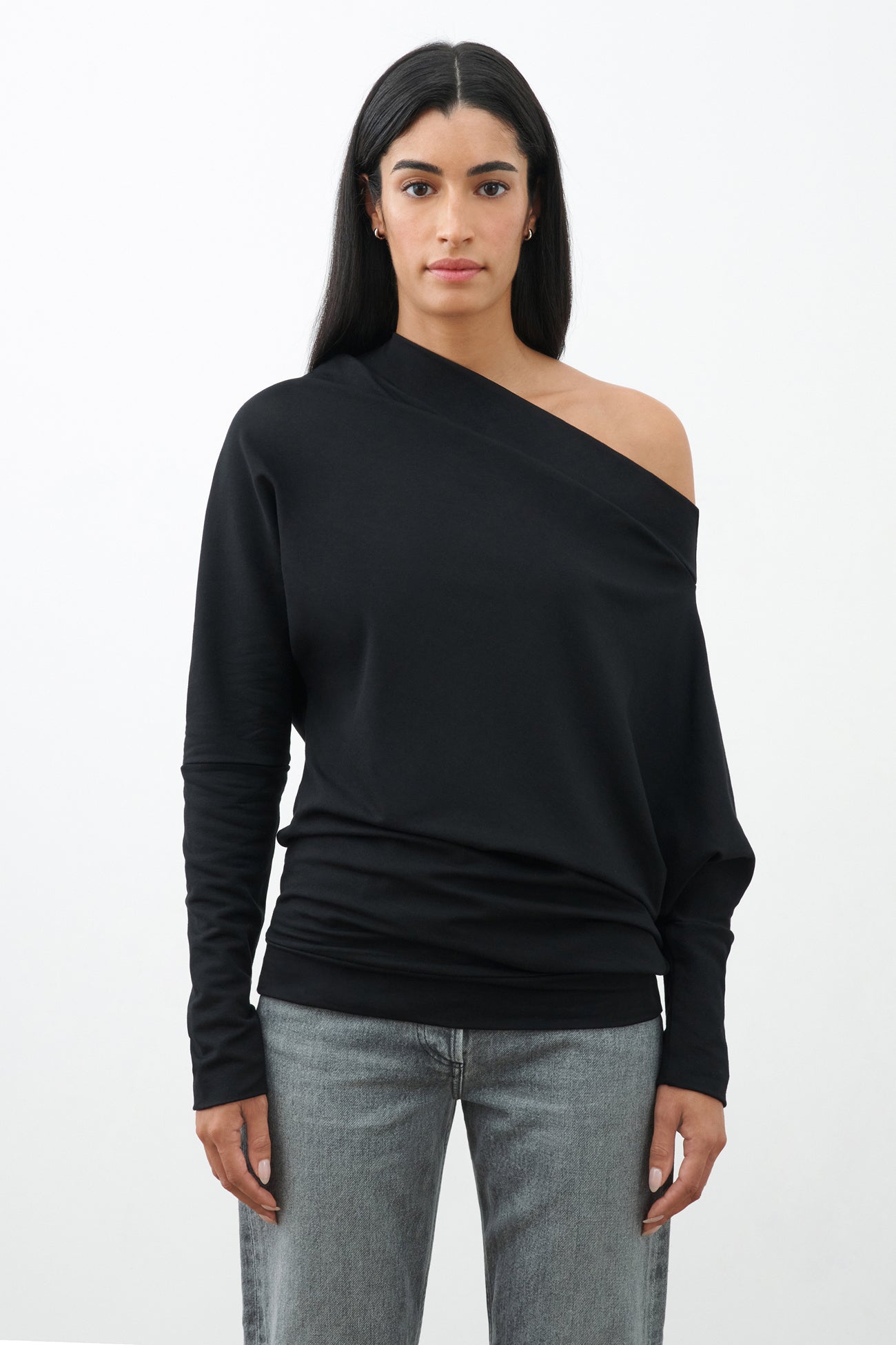 Off White Off-Shoulder Pullover Top - Lauren Sweatshirt | Marcella