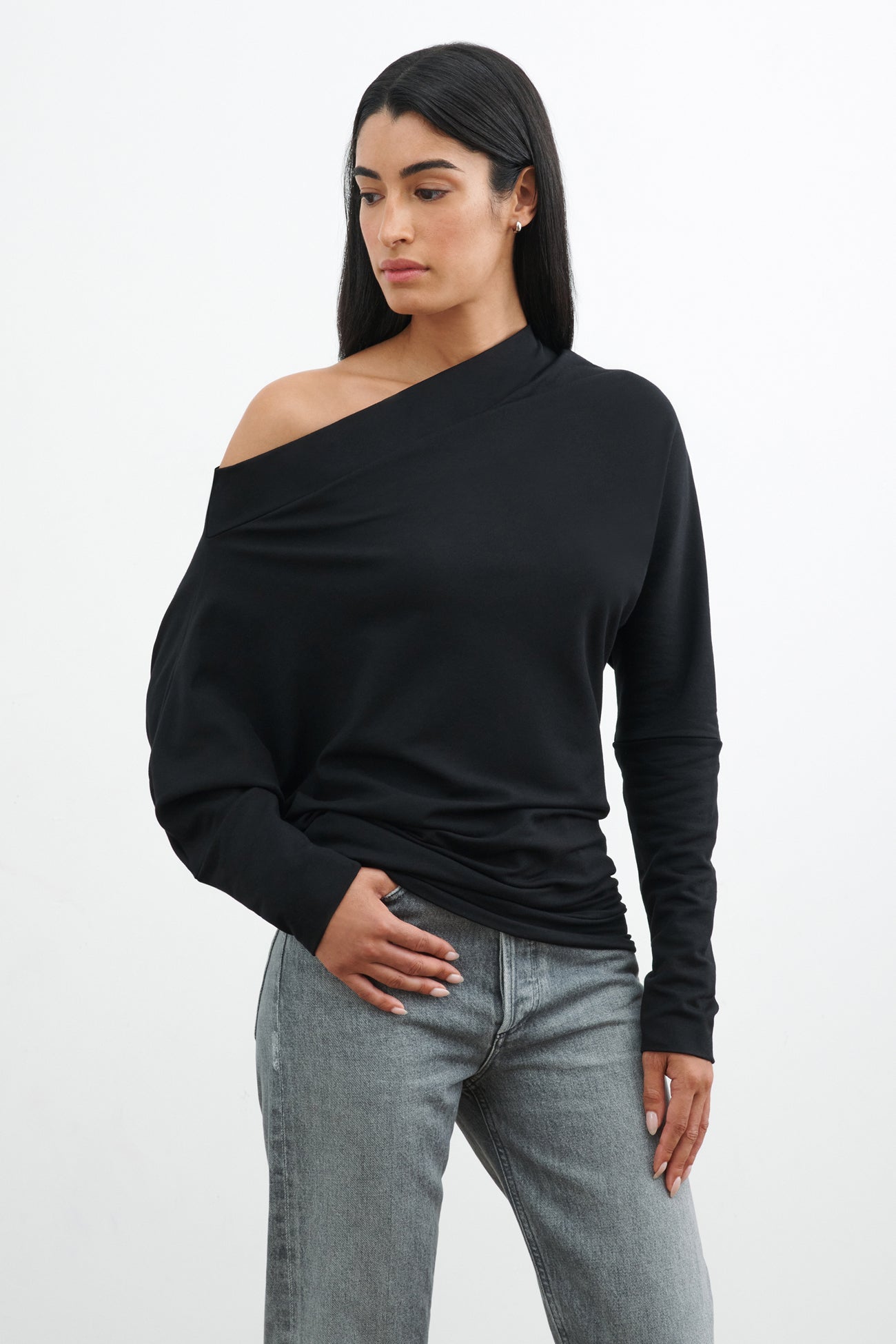 Off White Off-Shoulder Pullover Top - Lauren Sweatshirt | Marcella