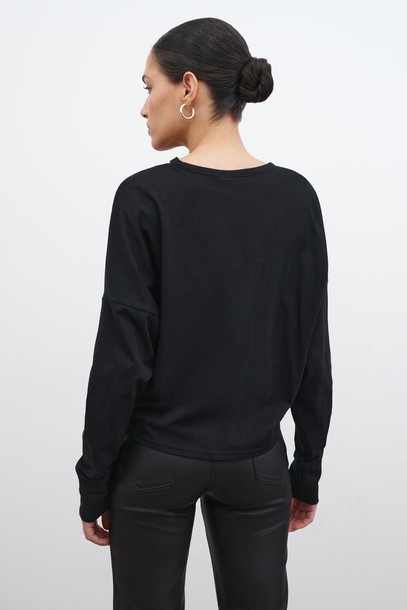 Black Cutout Long Sleeve Tee - Jerome Cutout Top | Marcella