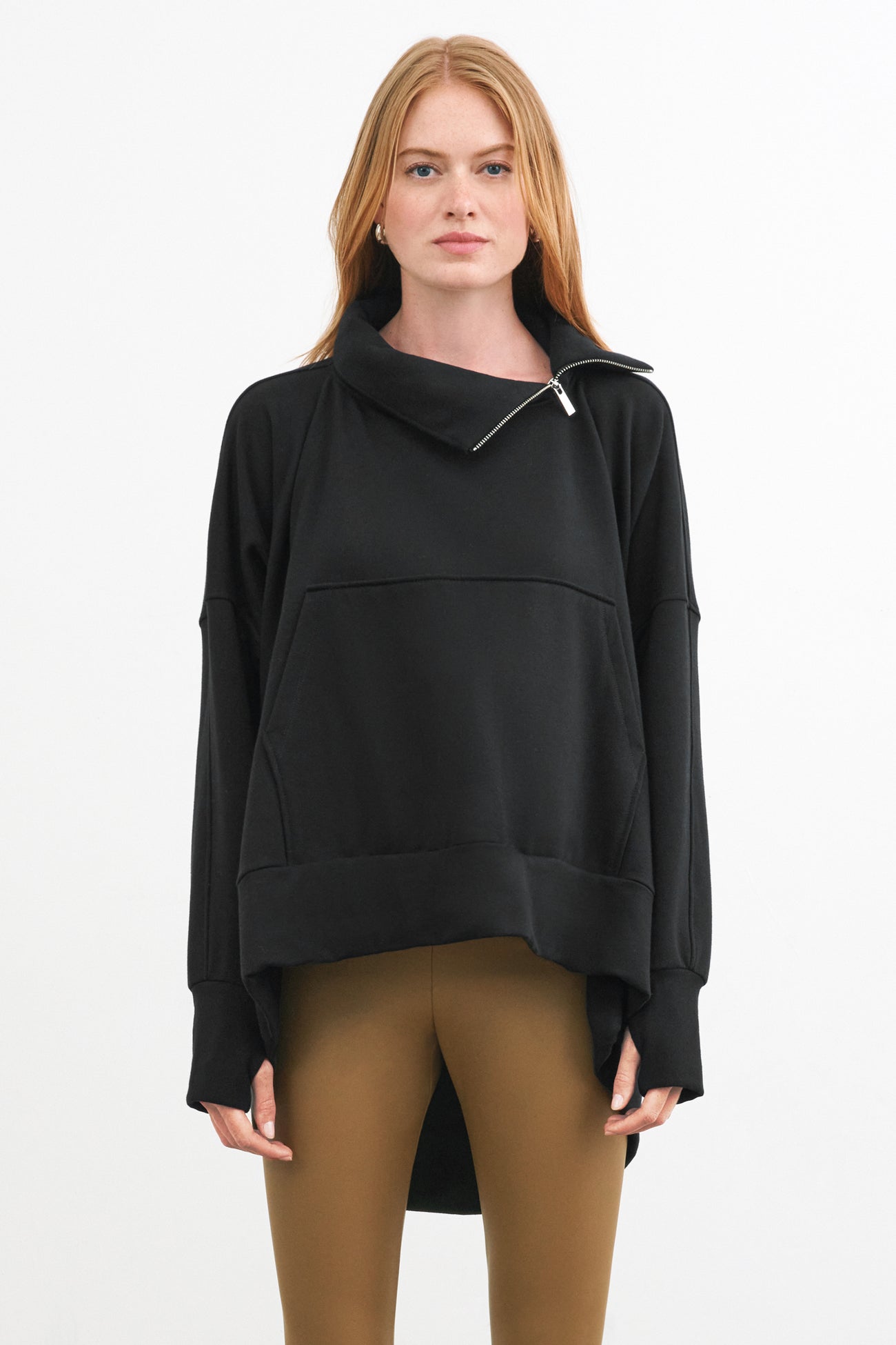 Olive High Neck Pullover Sweatshirt - Boerum Sweatshirt | Marcella