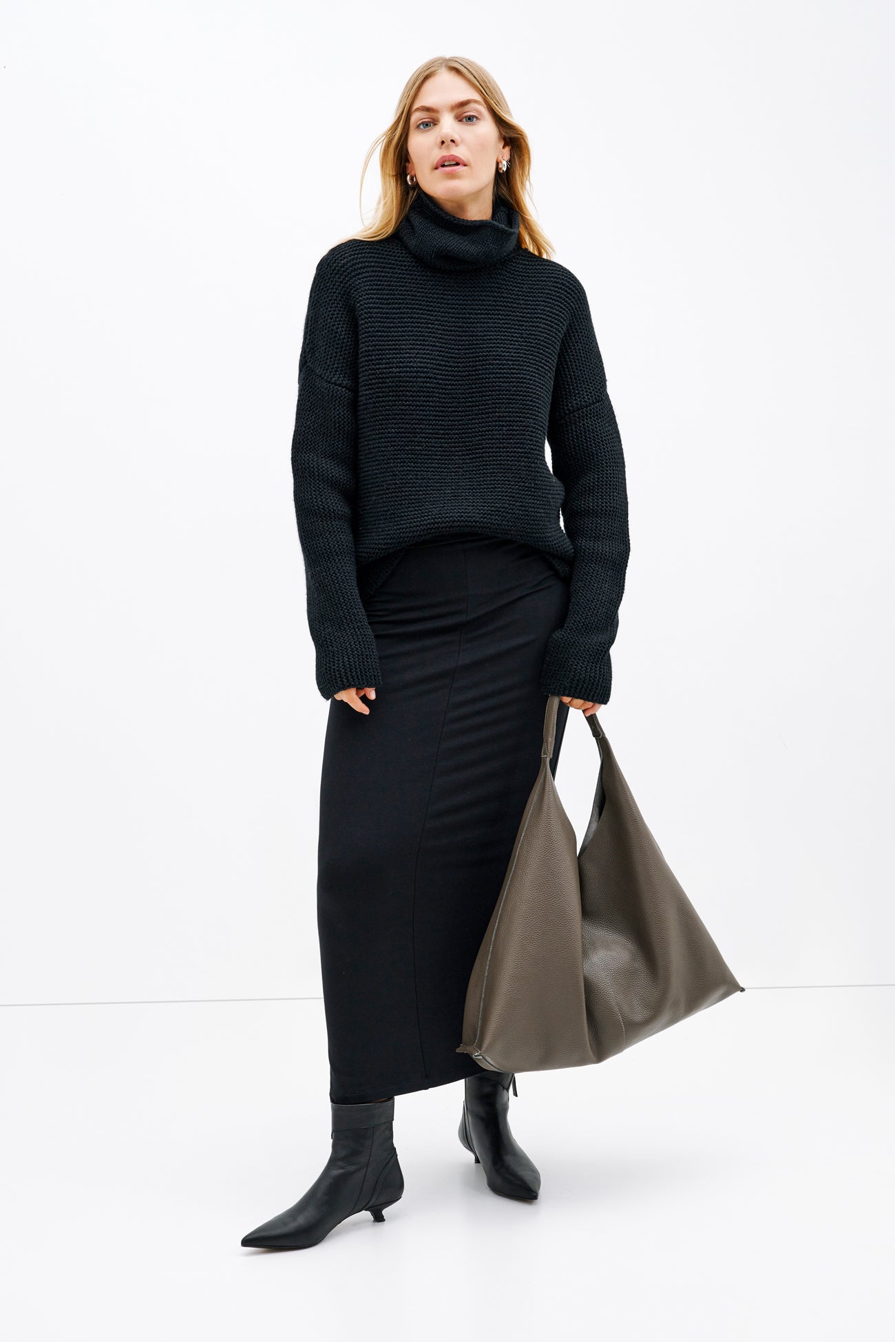 Camel Wool Knit Pullover - Pia Turtleneck Sweater | Marcella