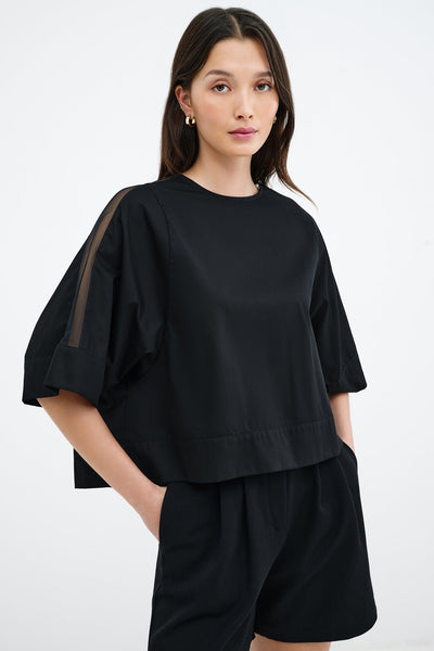 FINAL SALE Asymmetric newest Shirt, Oversized Blouse, Sheer Black Shirt, Casual Top, Loose Shirt, Morgan Tunic, Marcella - MB1181