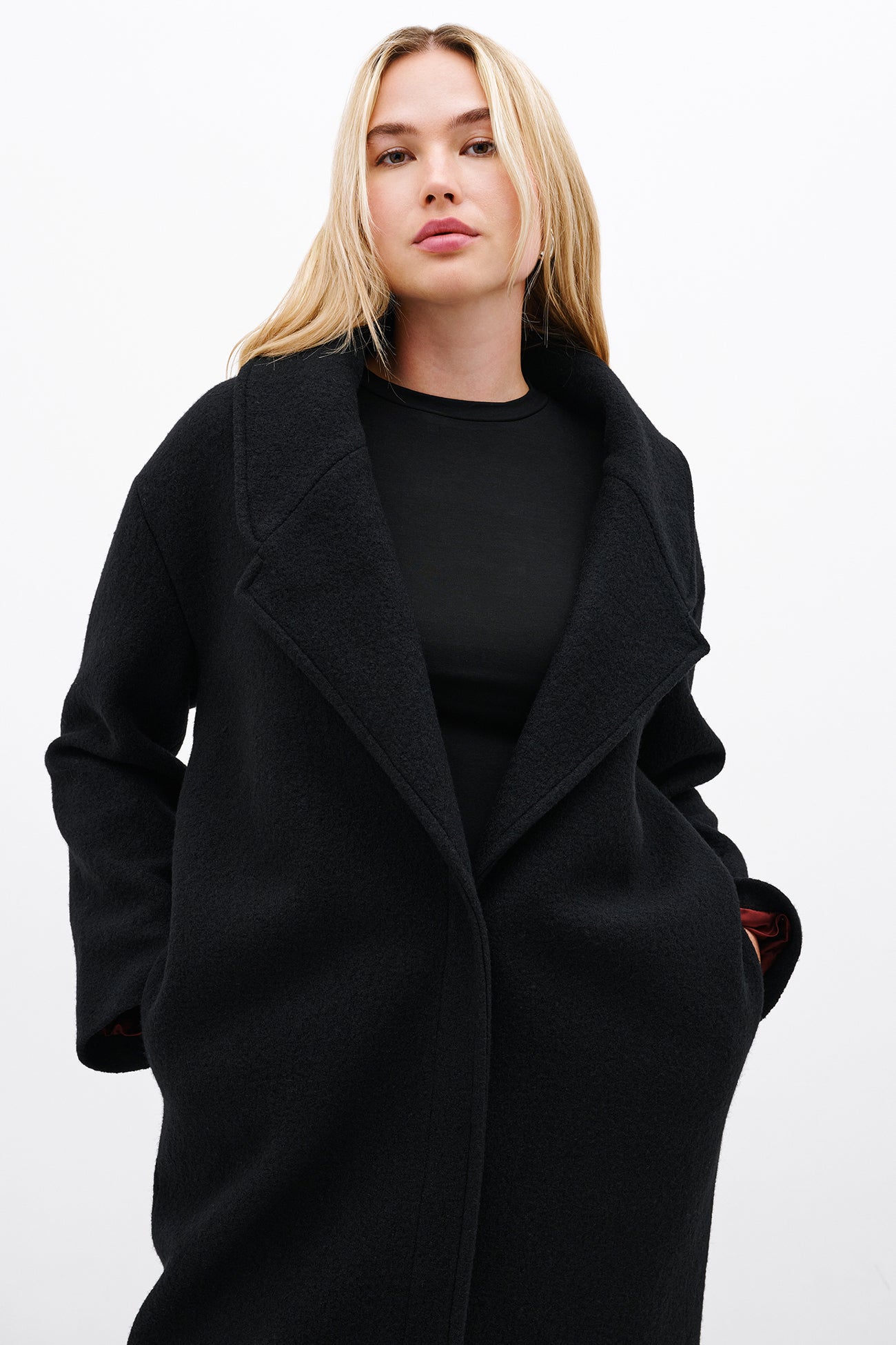 Black Oversized Feminine Coat - Elizabeth Coat | Marcella
