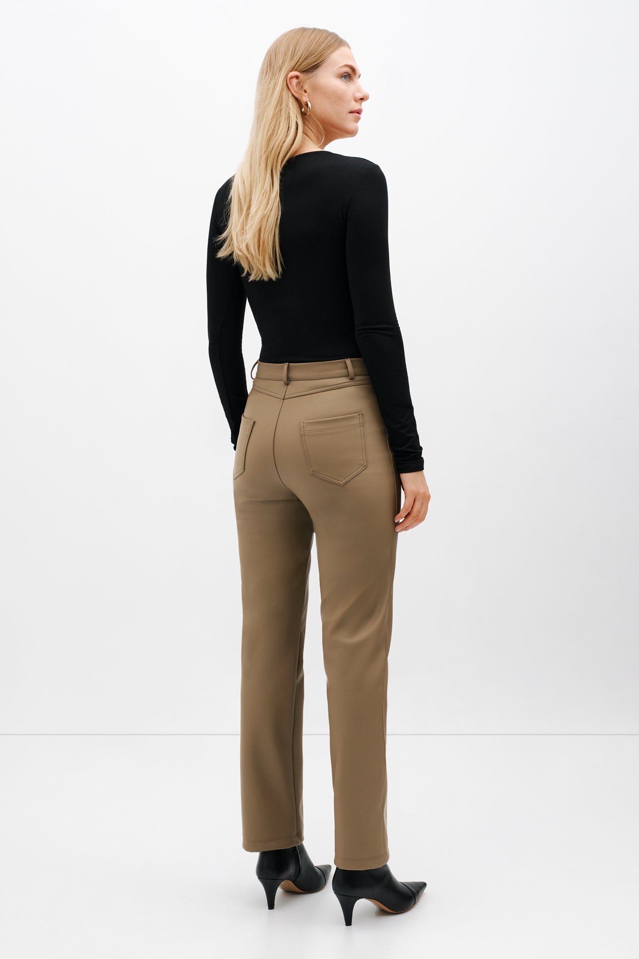 Black Vegan Leather Leather Sheen - Vinci Pants | Marcella