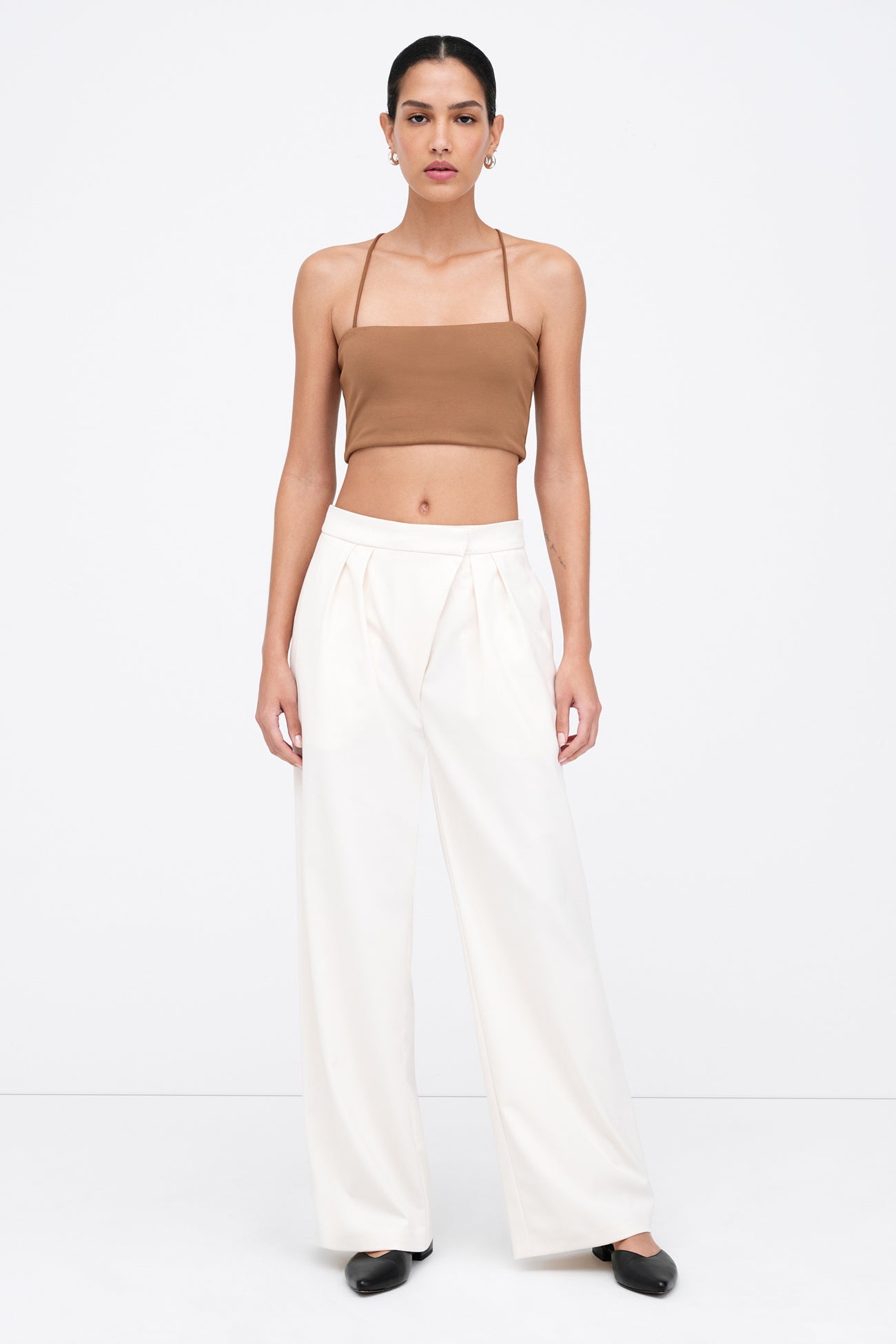 Off White High Waisted Wide Leg Trousers - Morrison Pants | Marcella