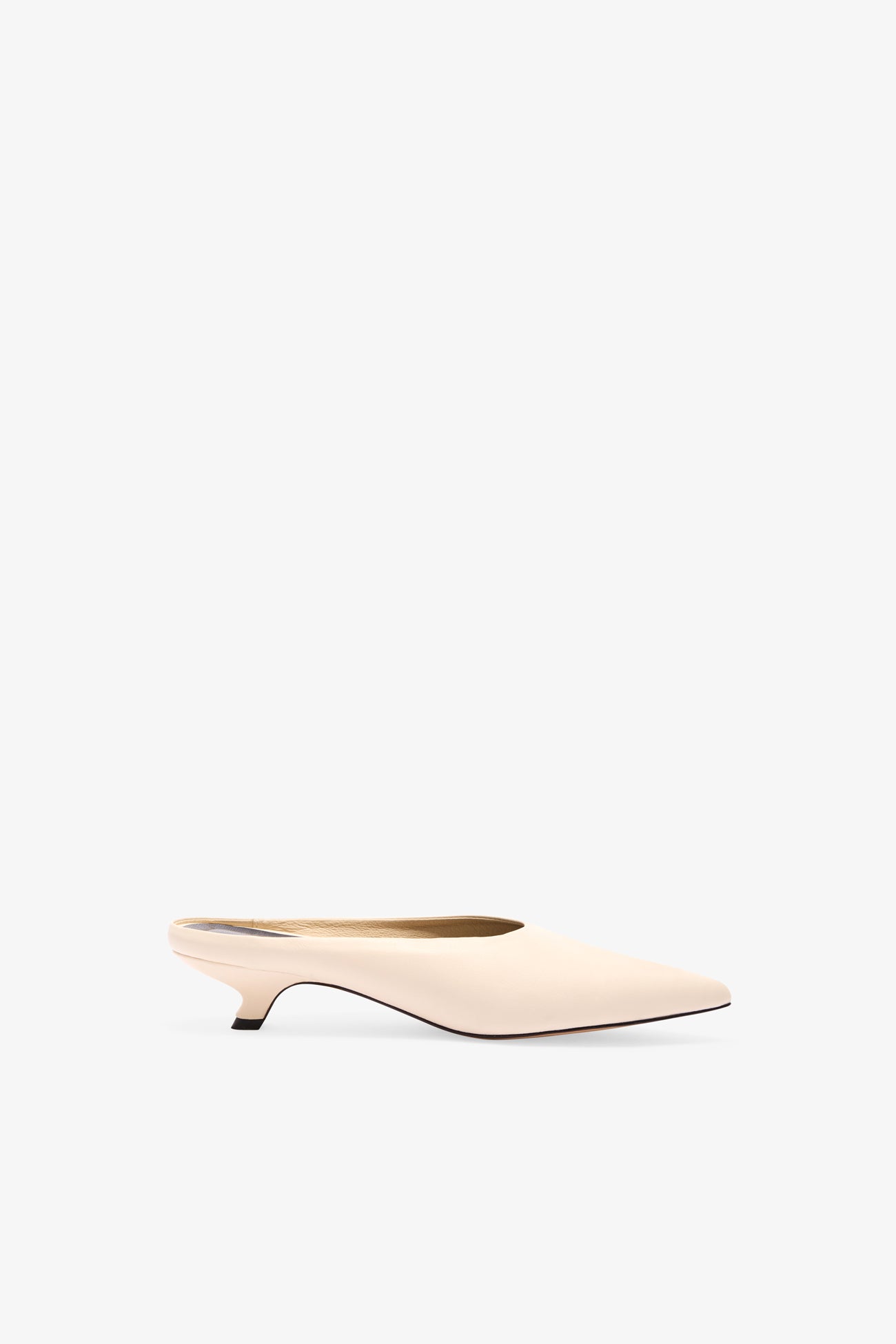 Lime Green Leather Pointed Kitten Heels - Celeste Mules | Marcella