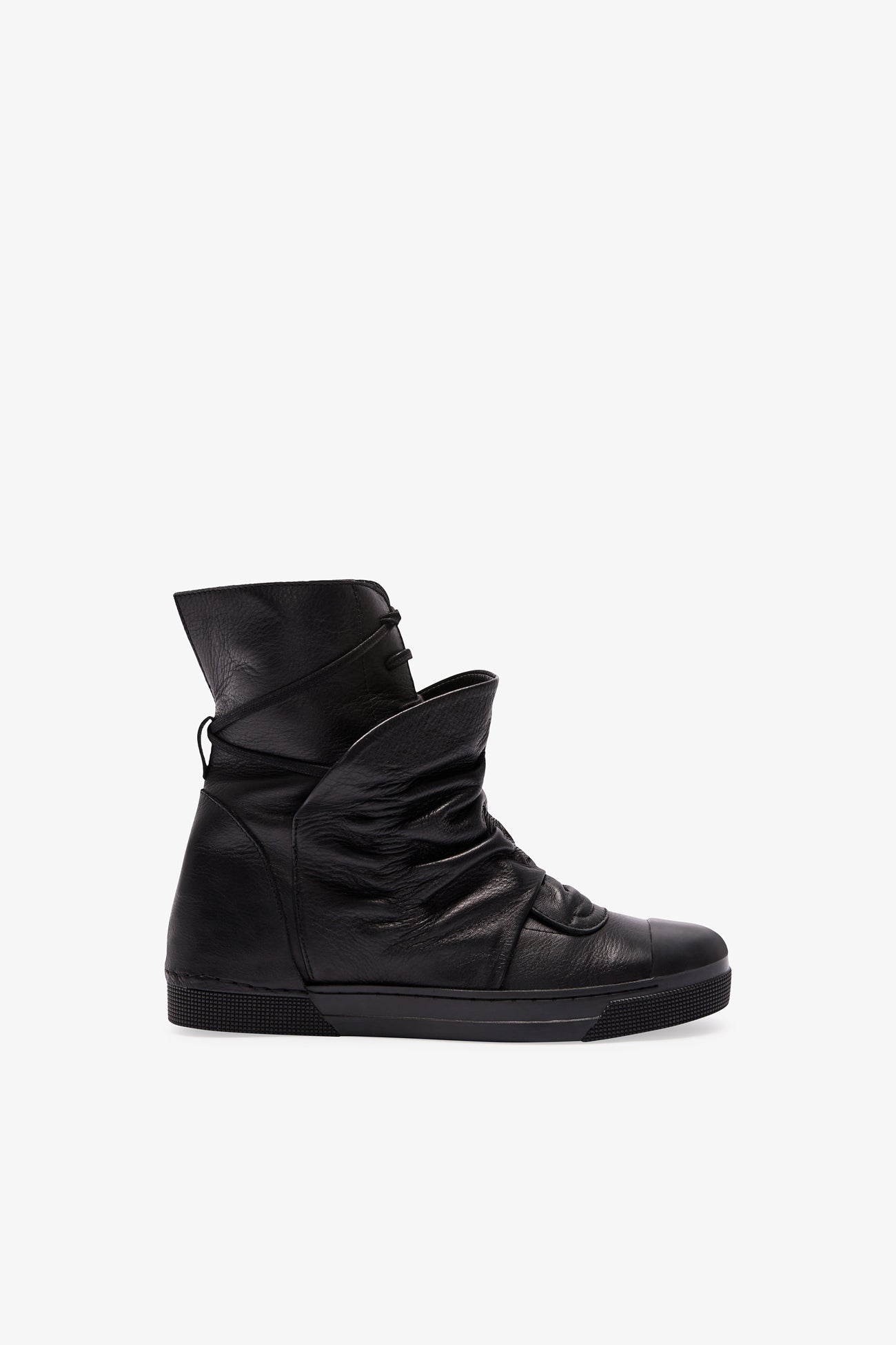 Edgy Black Leather Sneaker Boots - Sullivan Boots | Marcella