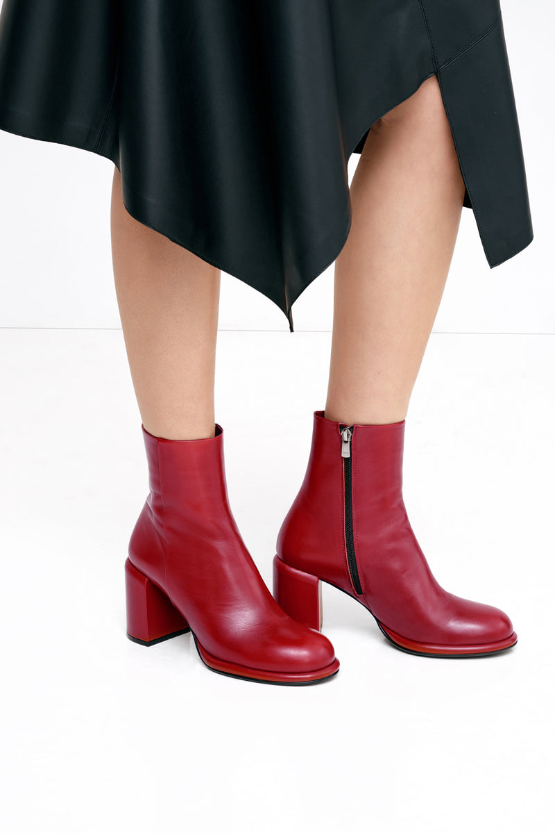 Cherry red ankle boots online