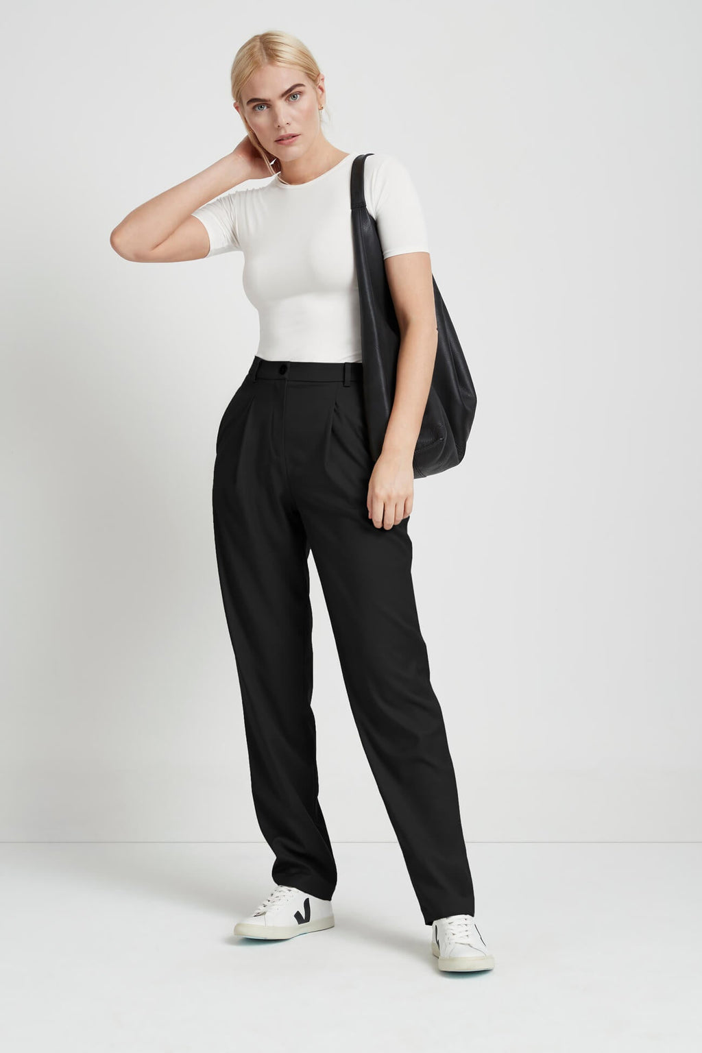 Petite Black Pleated Trousers - Petite Archie Pants | Marcella