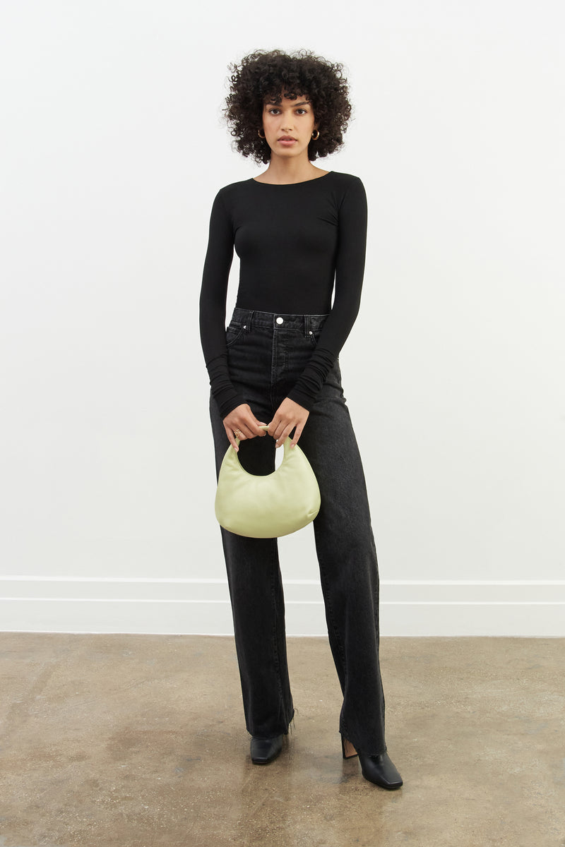Mesh and Jersey Panel Top - Black Edie Top | Marcella