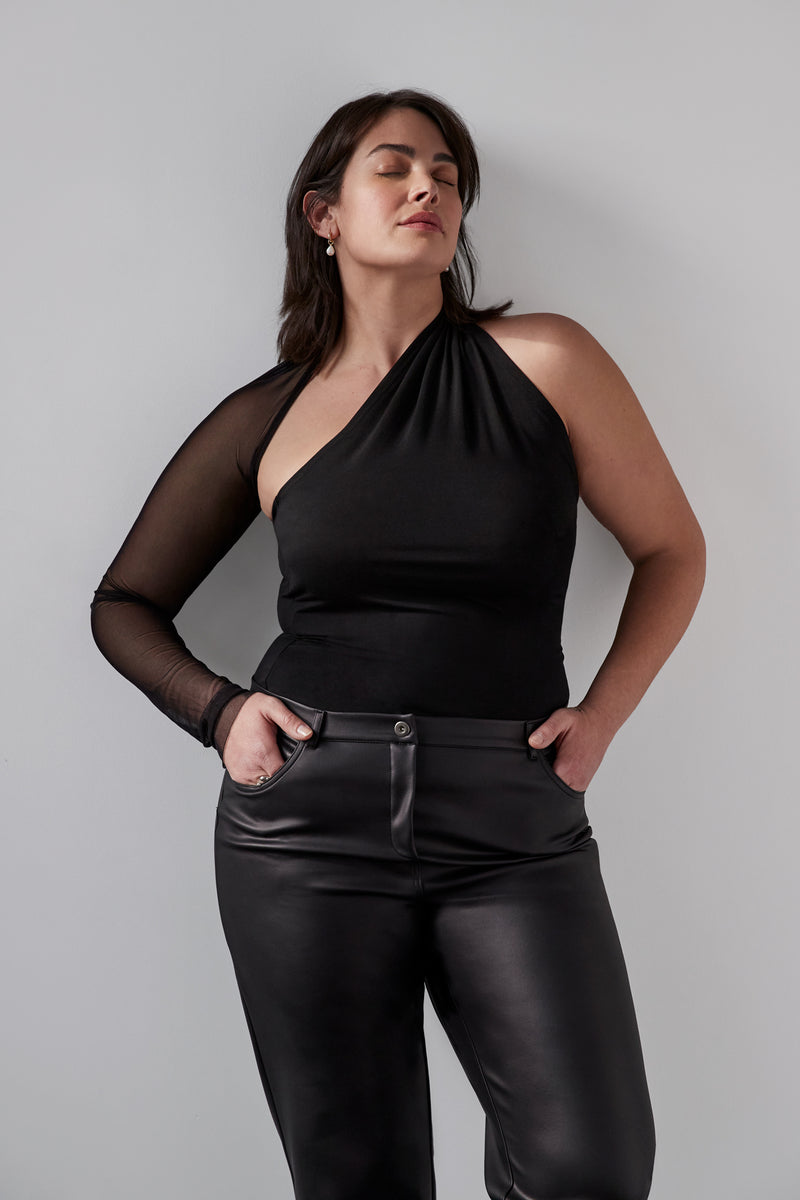 Baggy fit black mesh crop top – One Look Clothing