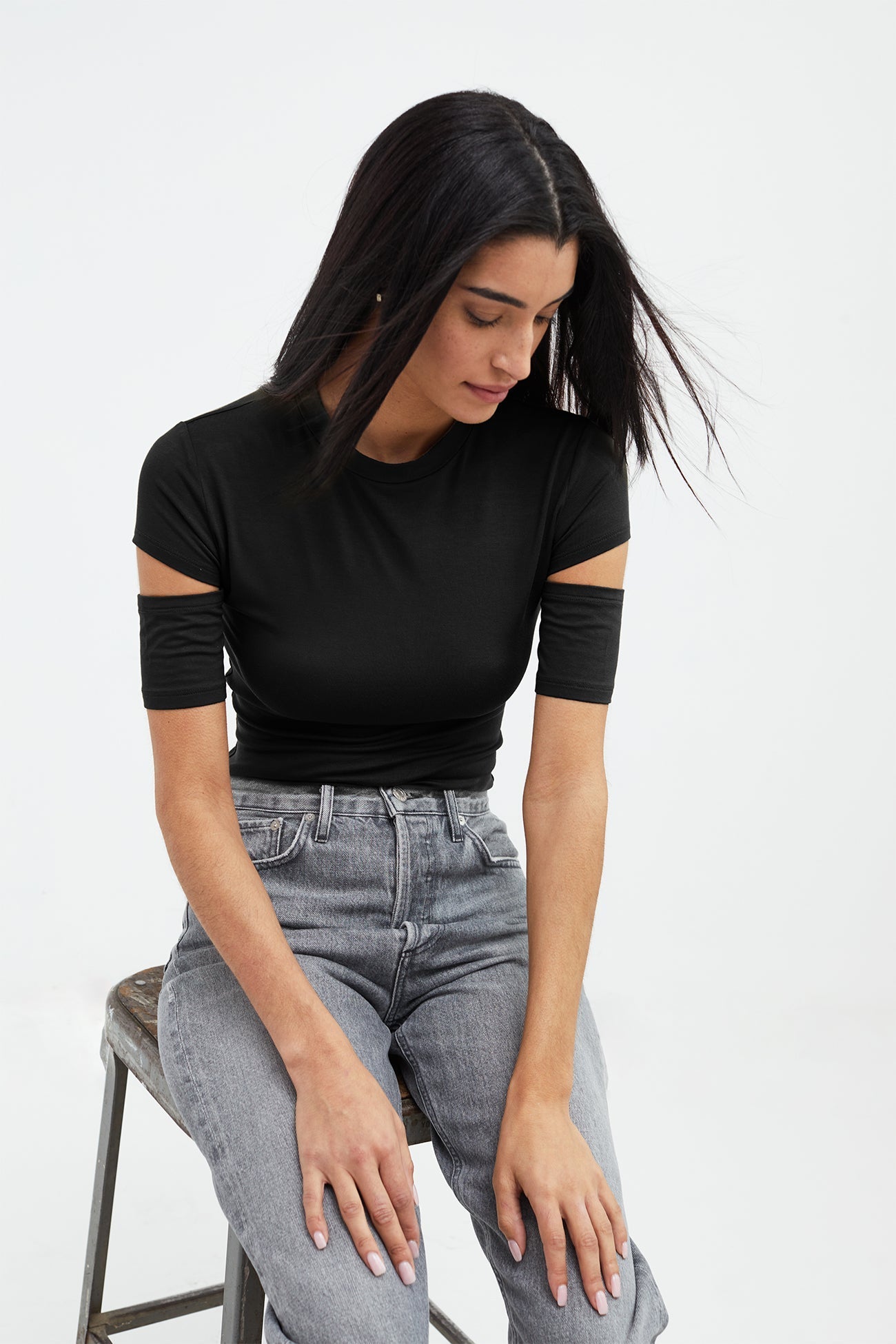 Black Versatile Edgy Top - Esme Top | Marcella