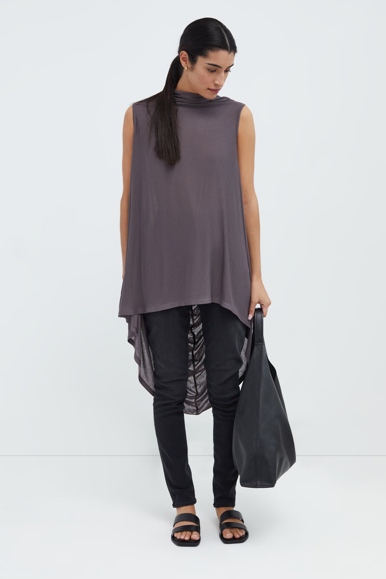 Black Sleeveless Tunic - Ines Tunic | Marcella