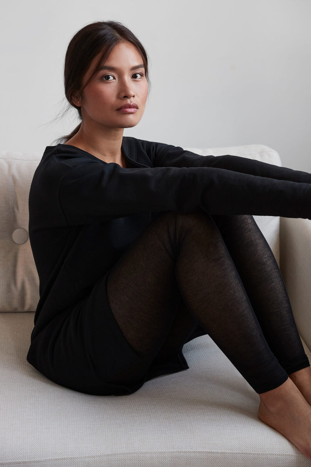 Sheer Black Fleece Lined Thermal Tights | Dressed in Lucy