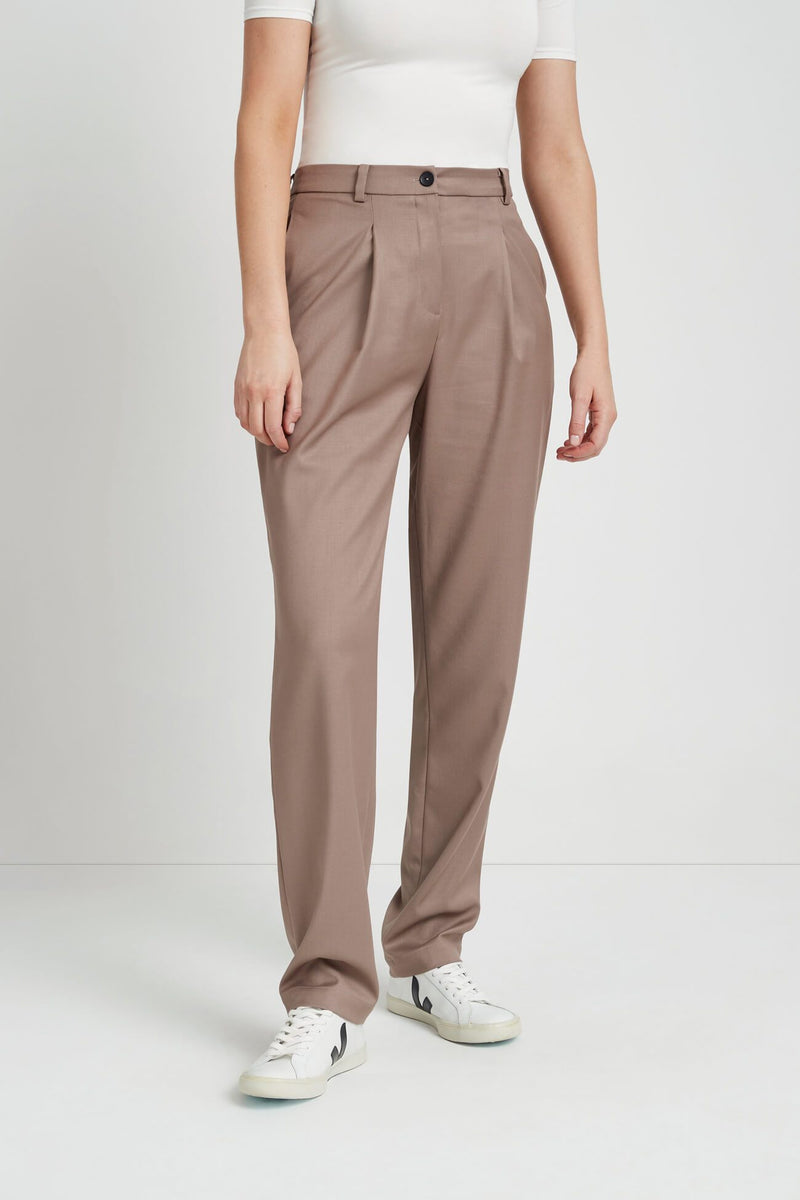 Tall Taupe Stretch Woven Pants, Tall