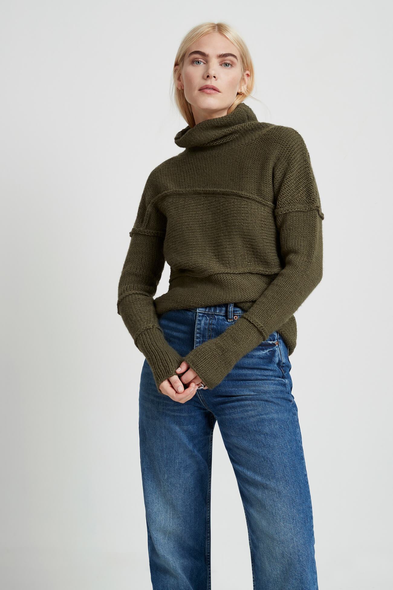 Red Turtleneck Wool Sweater - Emily Sweater | Marcella