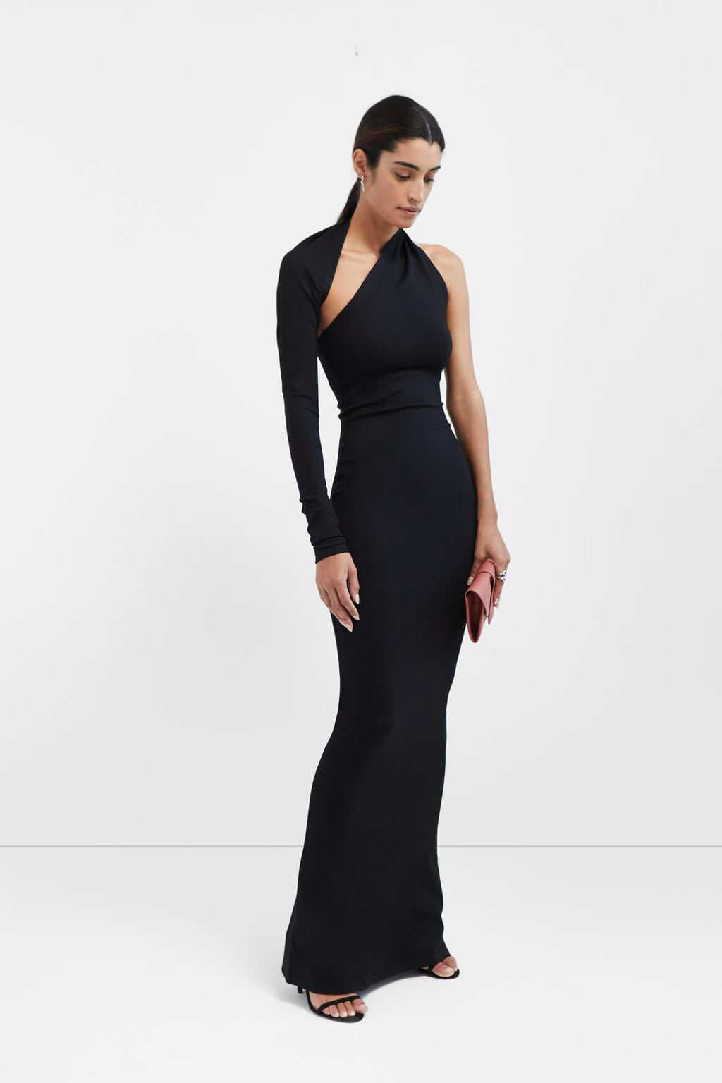 Black Maxi Formal Dress - Manhattan One-Shoulder Gown