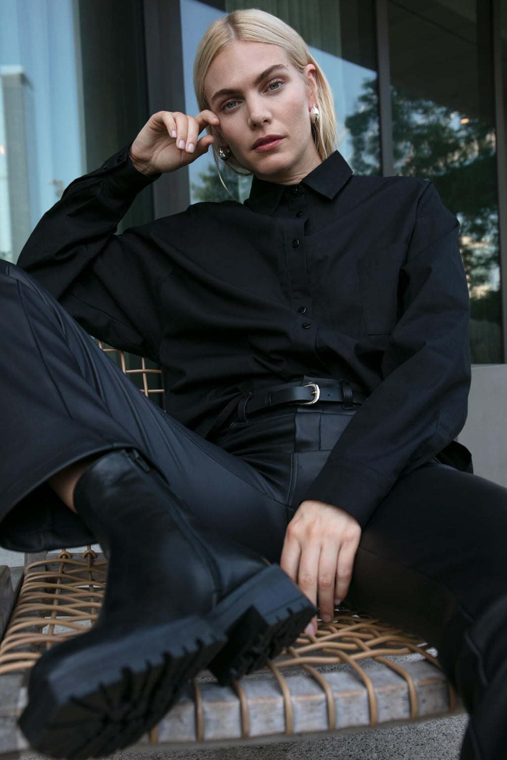 Black Oversized Sharp - Raphaela Boyfriend Shirt | Marcella