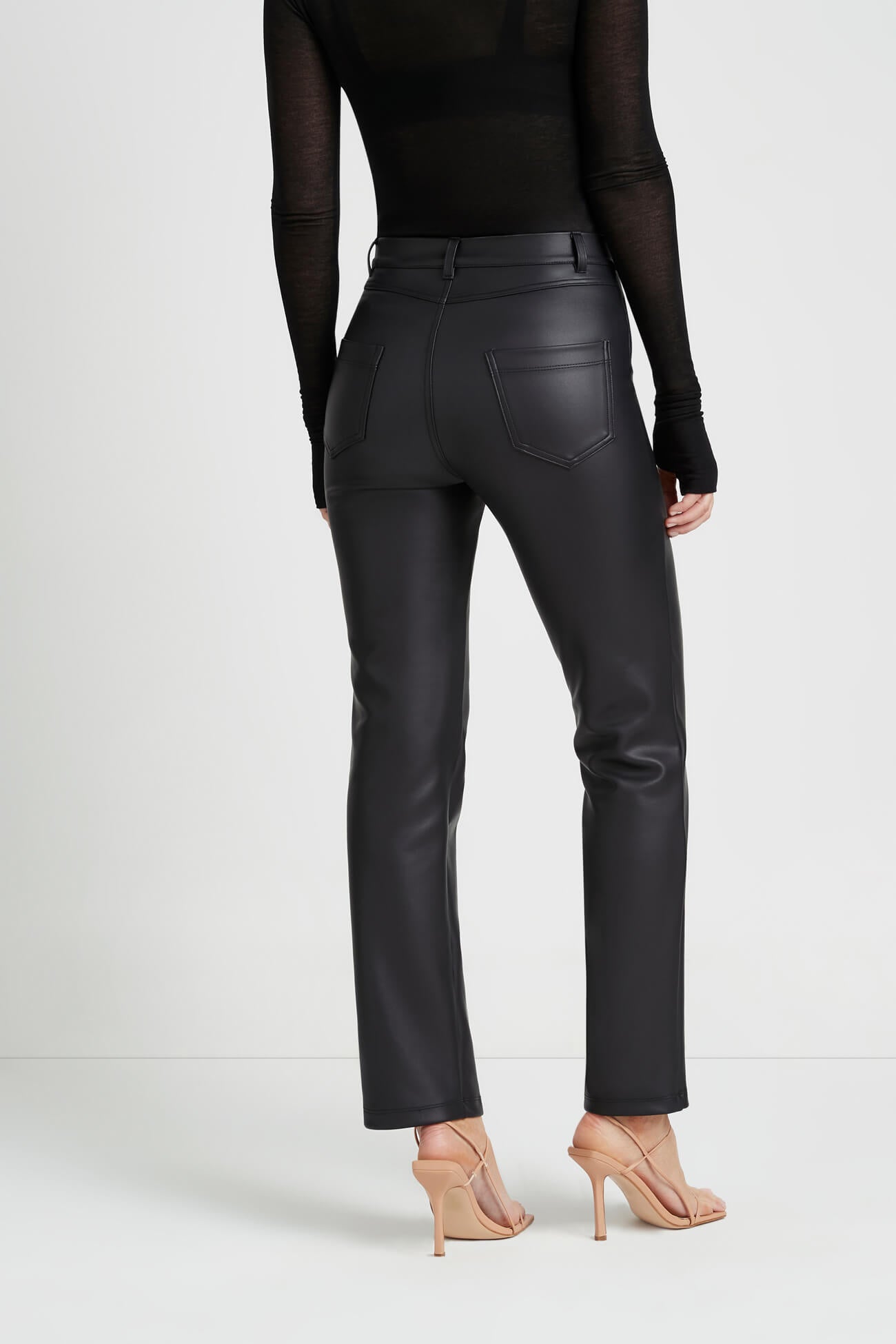 Black Vegan Leather Leather Sheen - Vinci Pants | Marcella